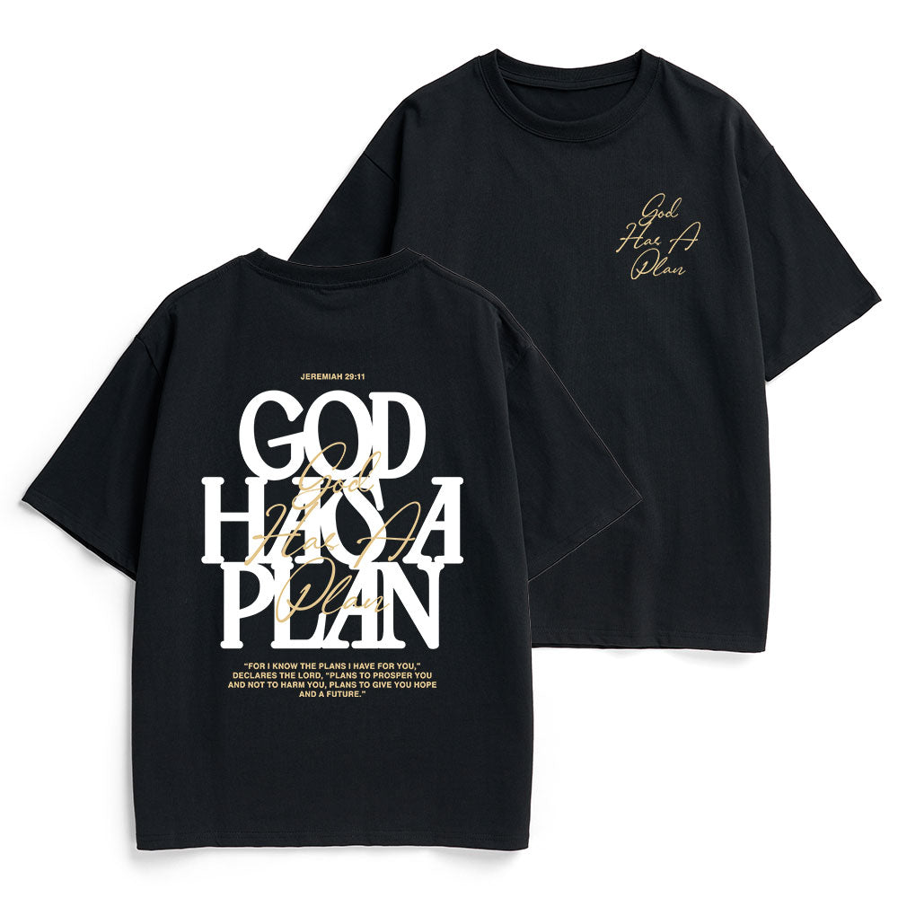 God Has A Plan Christian Heavy Cotton T-Shirt