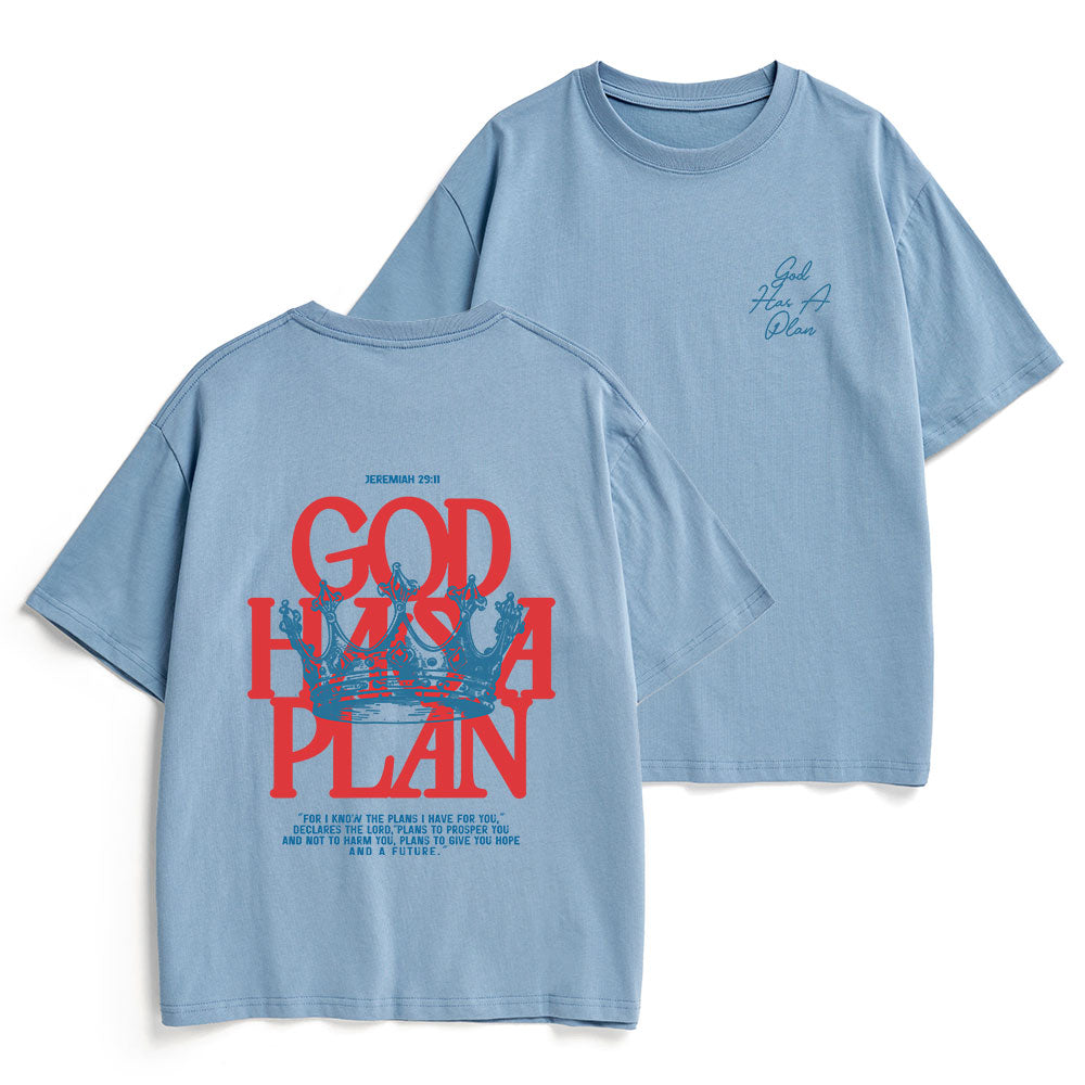 God Has A Plan Christian Heavy Cotton T-Shirt