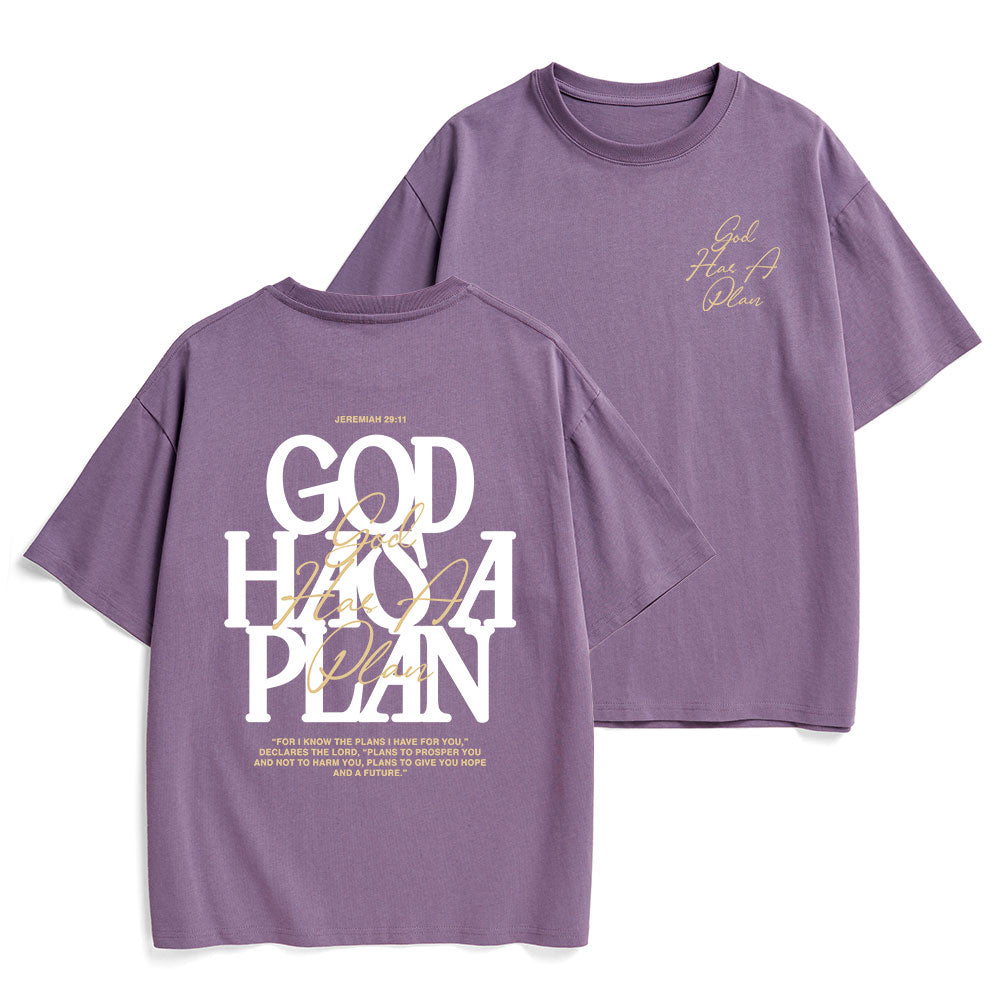 God Has A Plan Christian Heavy Cotton T-Shirt