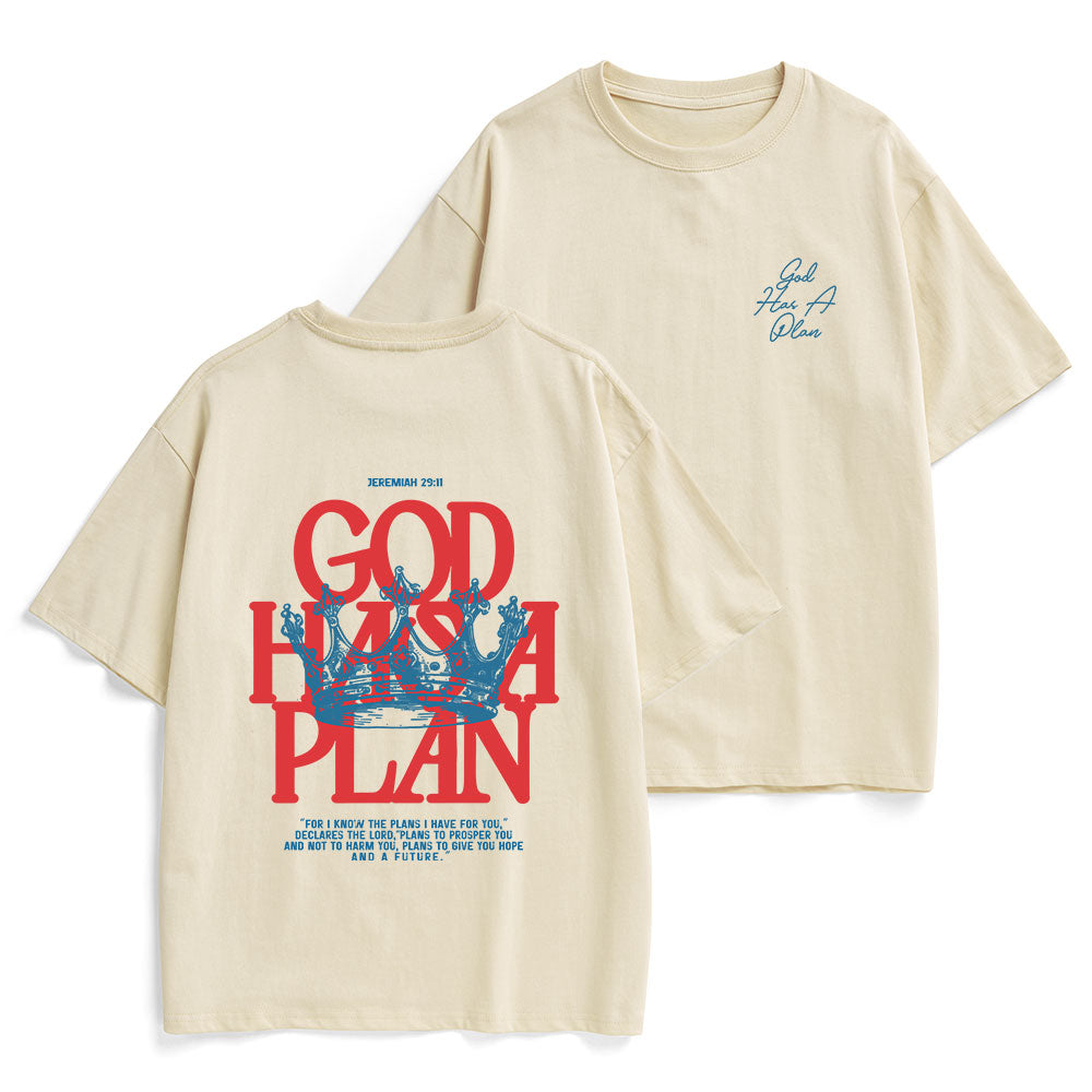 God Has A Plan Christian Heavy Cotton T-Shirt