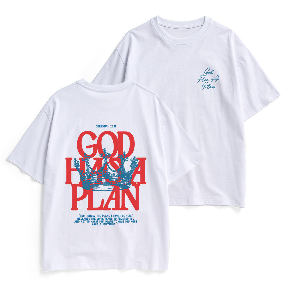 God Has A Plan Christian Heavy Cotton T-Shirt