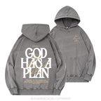 God Has A Plan Christian Washed Hoodie