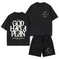 God Has A Plan Christian Washed T-Shirt & Shorts