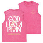 God Has A Plan Christian Washed Tank Top