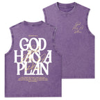 God Has A Plan Christian Washed Tank Top