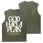 God Has A Plan Christian Washed Tank Top