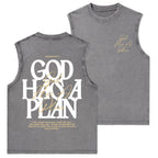 God Has A Plan Christian Washed Tank Top