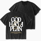 God Has A Plan Christian Washed V-Neck T-Shirt