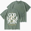 God Has A Plan Christian Washed V-Neck T-Shirt