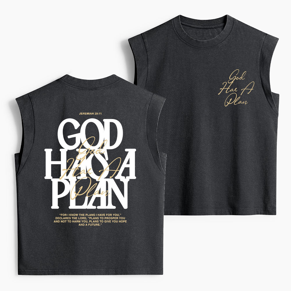 God Has A Plan Christian Women's Washed Tank Top