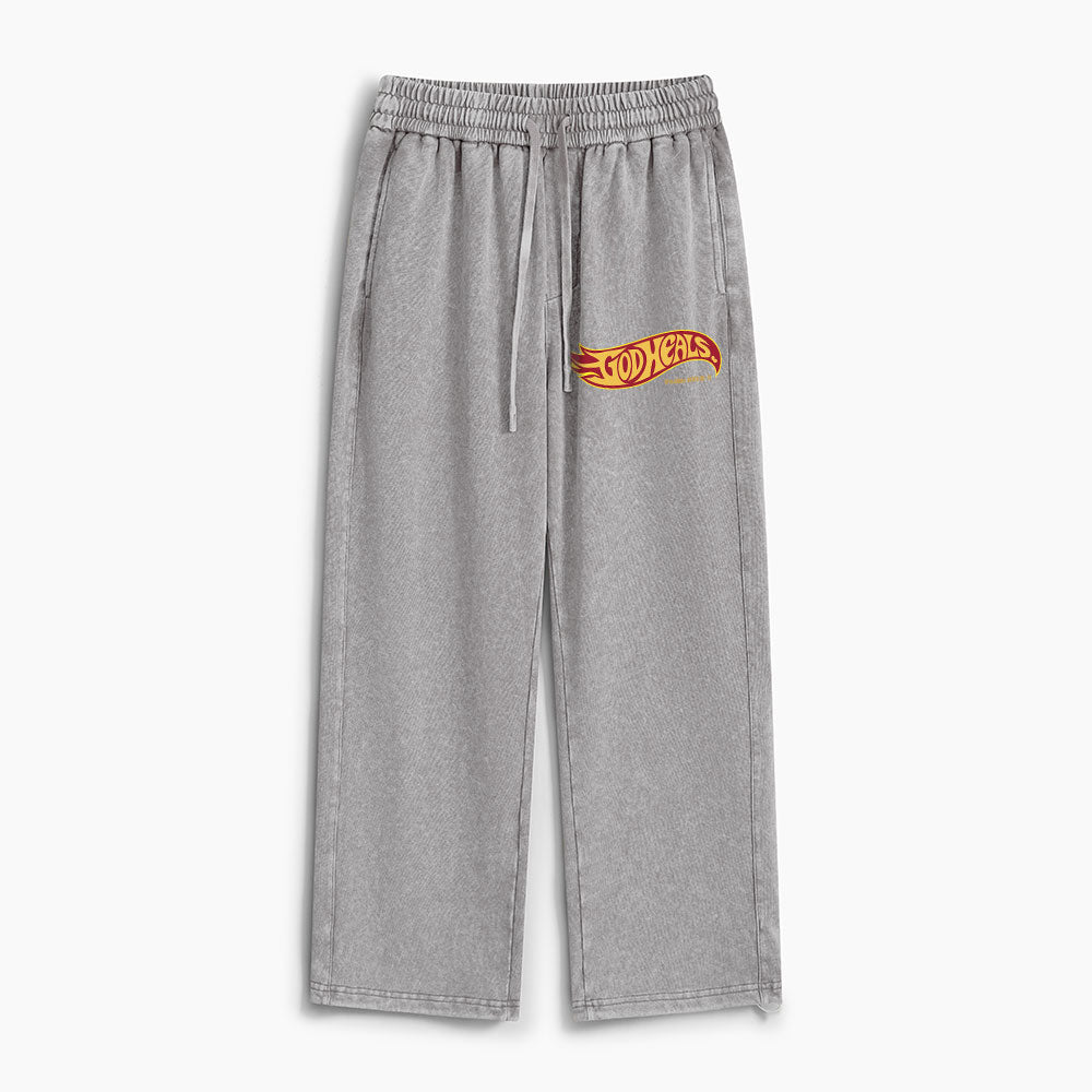 God Heals Christian Washed Sweatpants