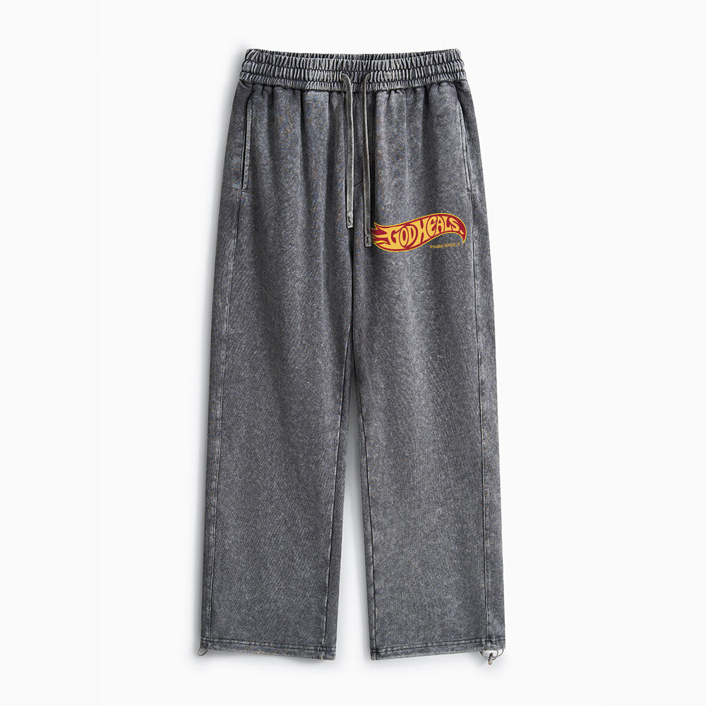 God Heals Christian Washed Sweatpants
