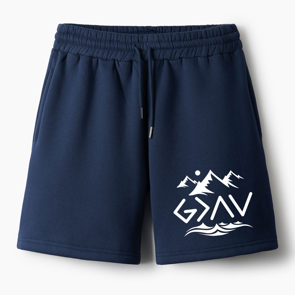 God Is Better Than Highs And Lows Christian Fleece Shorts