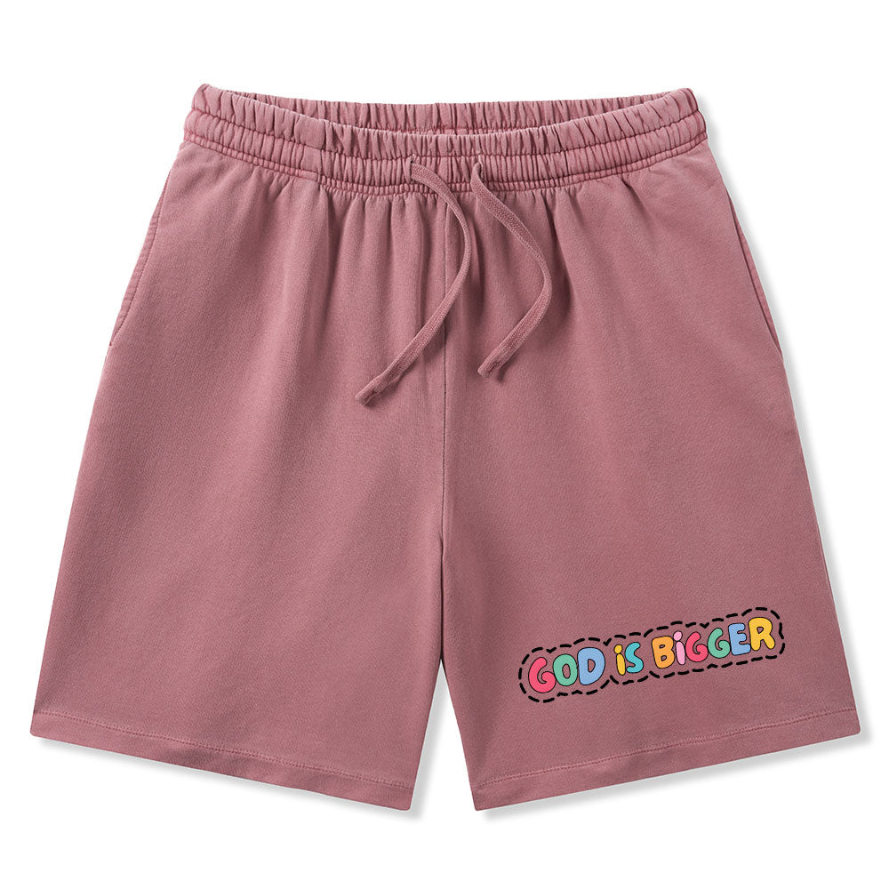 God Is Bigger Christian Washed Shorts