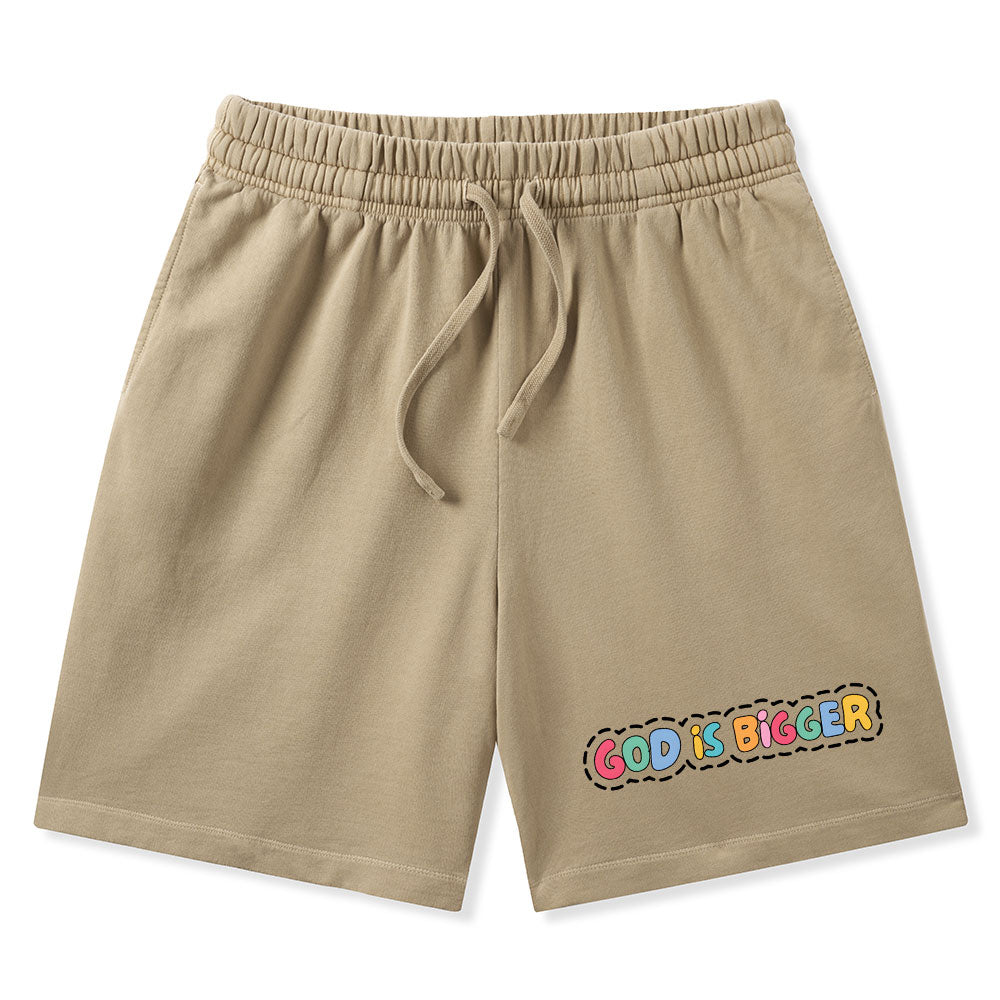 God Is Bigger Christian Washed Shorts