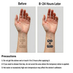 God Is Good 12pcs Christian Temporary Tattoos