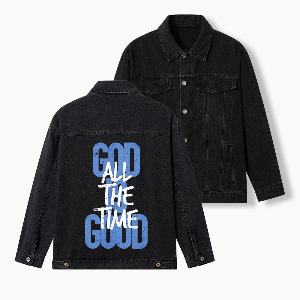 God Is Good All The Time Christian Denim Jacket