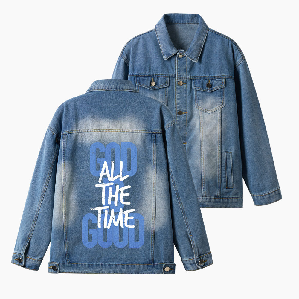 God Is Good All The Time Christian Denim Jacket