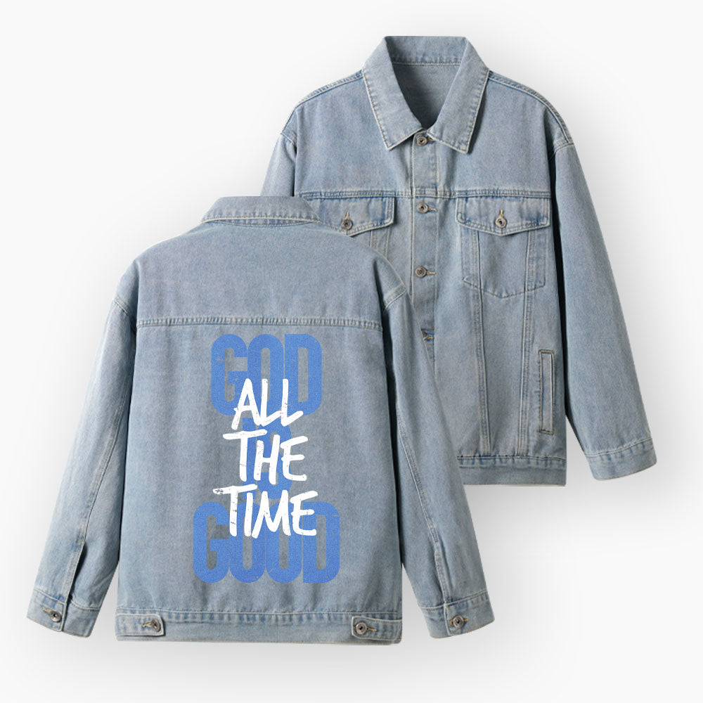 God Is Good All The Time Christian Denim Jacket