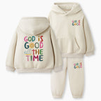 God Is Good All The Time Christian Kid Fleece Hoodie Set