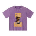 God Is Good All The Time Christian Kid Washed T-Shirt