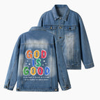 God Is Good Christian Denim Jacket
