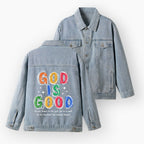 God Is Good Christian Denim Jacket