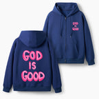 God Is Good Christian Fleece-Lined Full-Zip Hoodie
