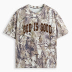 God Is Good Christian Puff Printed Camo T-Shirt
