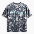 God Is Good Christian Puff Printed Camo T-Shirt