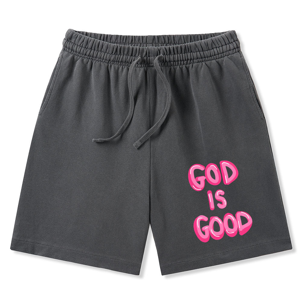 God Is Good Christian Washed Shorts