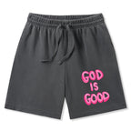 God Is Good Christian Washed Shorts