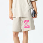 God Is Good Christian Washed Shorts