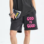 God Is Good Christian Washed Shorts