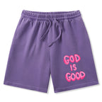 God Is Good Christian Washed Shorts