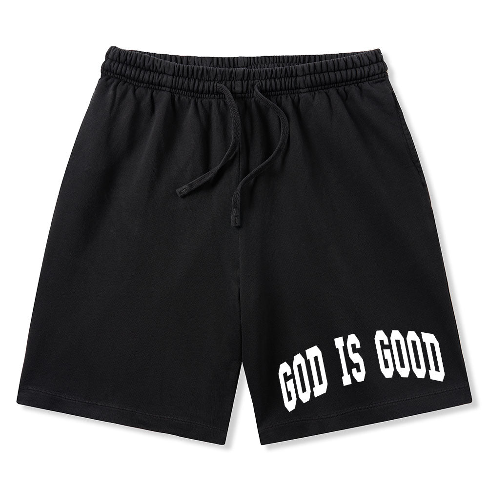 God Is Good Christian Washed Shorts