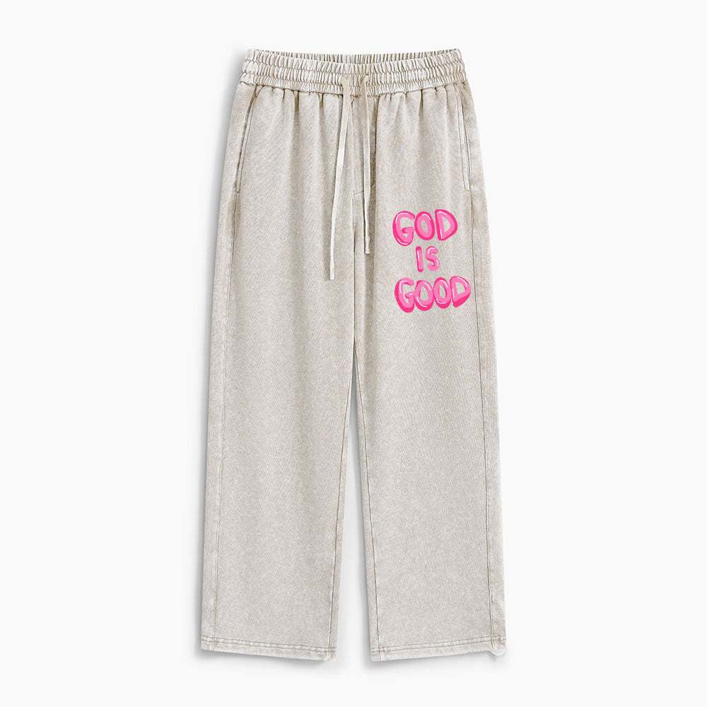 God Is Good Christian Washed Sweatpants