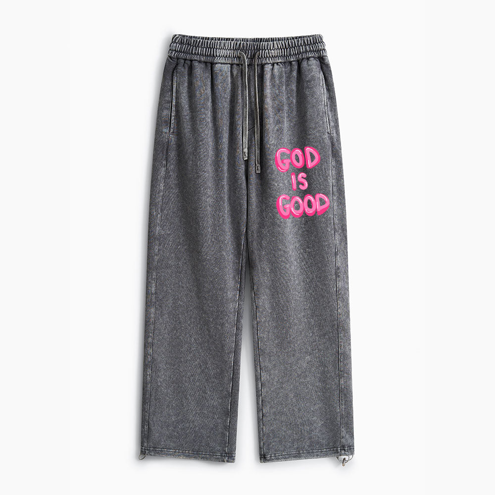 God Is Good Christian Washed Sweatpants