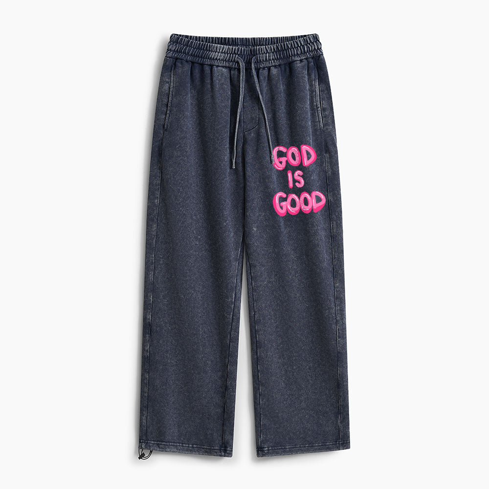 God Is Good Christian Washed Sweatpants