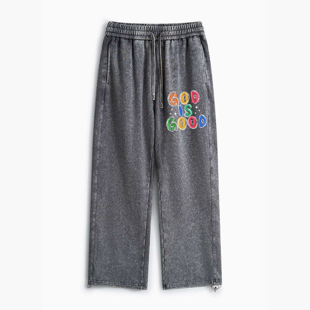 God Is Good Christian Washed Sweatpants
