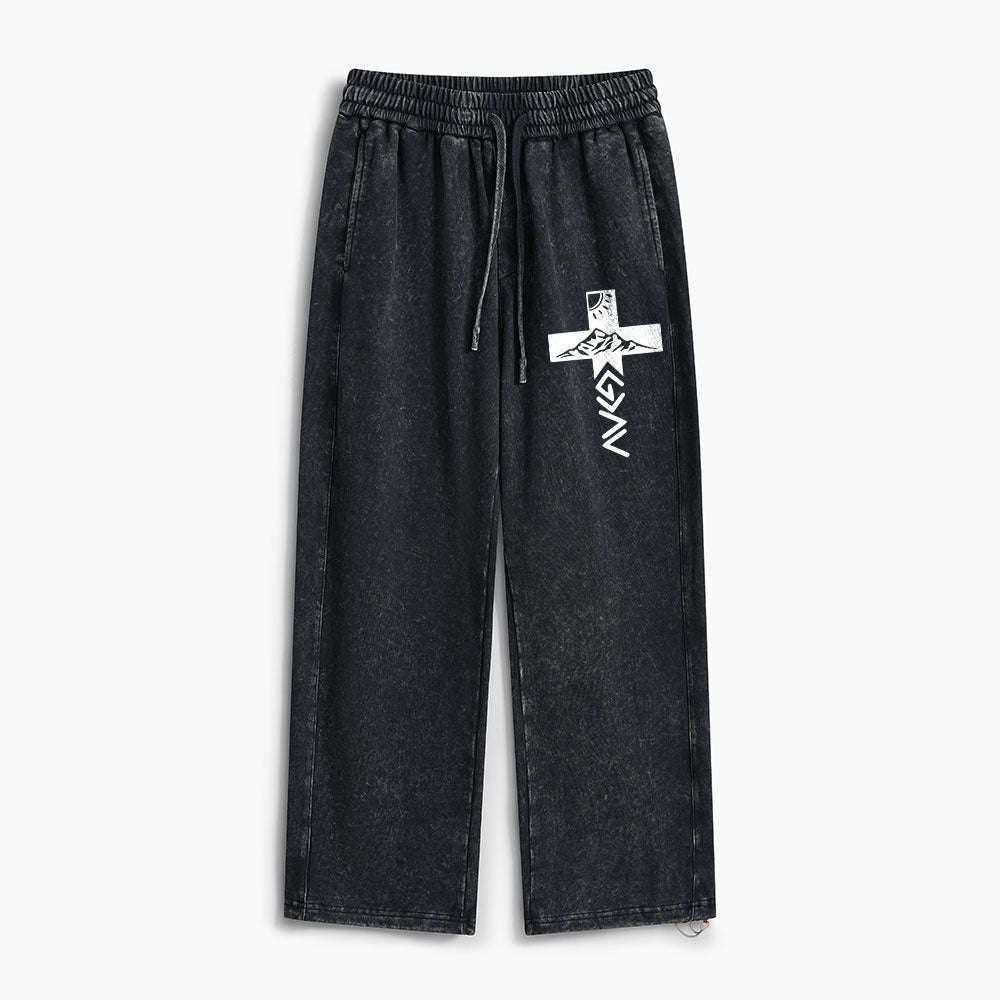 God Is Greater Than Higher And Lows Christian Washed Sweatpants