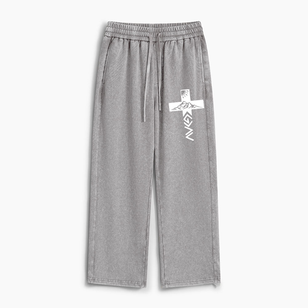 God Is Greater Than Higher And Lows Christian Washed Sweatpants