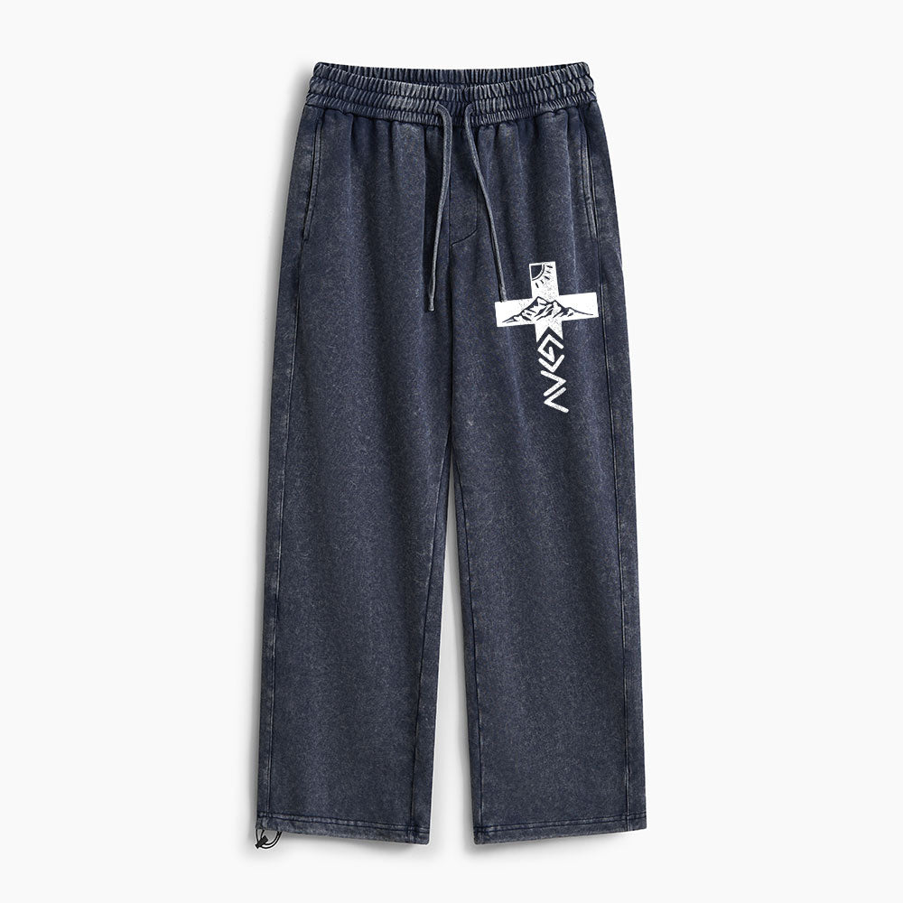 God Is Greater Than Higher And Lows Christian Washed Sweatpants