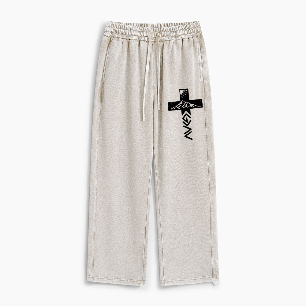God Is Greater Than Higher And Lows Christian Washed Sweatpants
