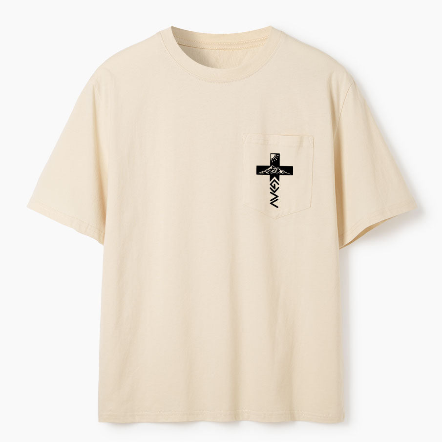 God Is Greater Than The Highs And Lows Christian Unisex Pocket T-Shirt