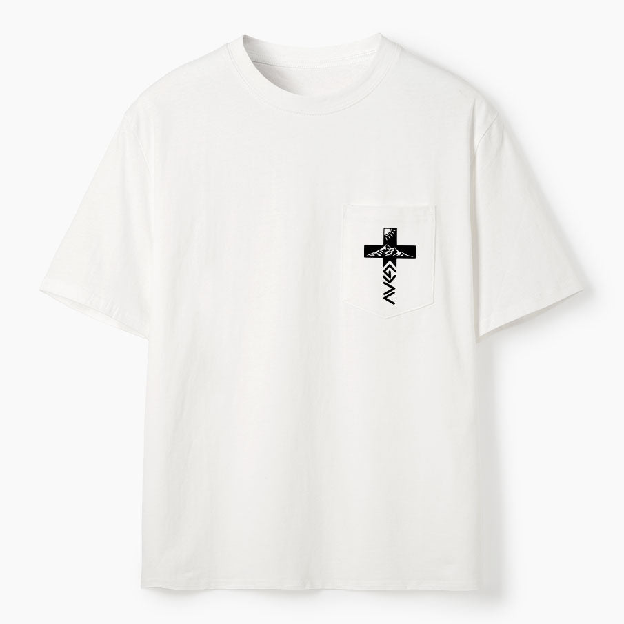 God Is Greater Than The Highs And Lows Christian Unisex Pocket T-Shirt