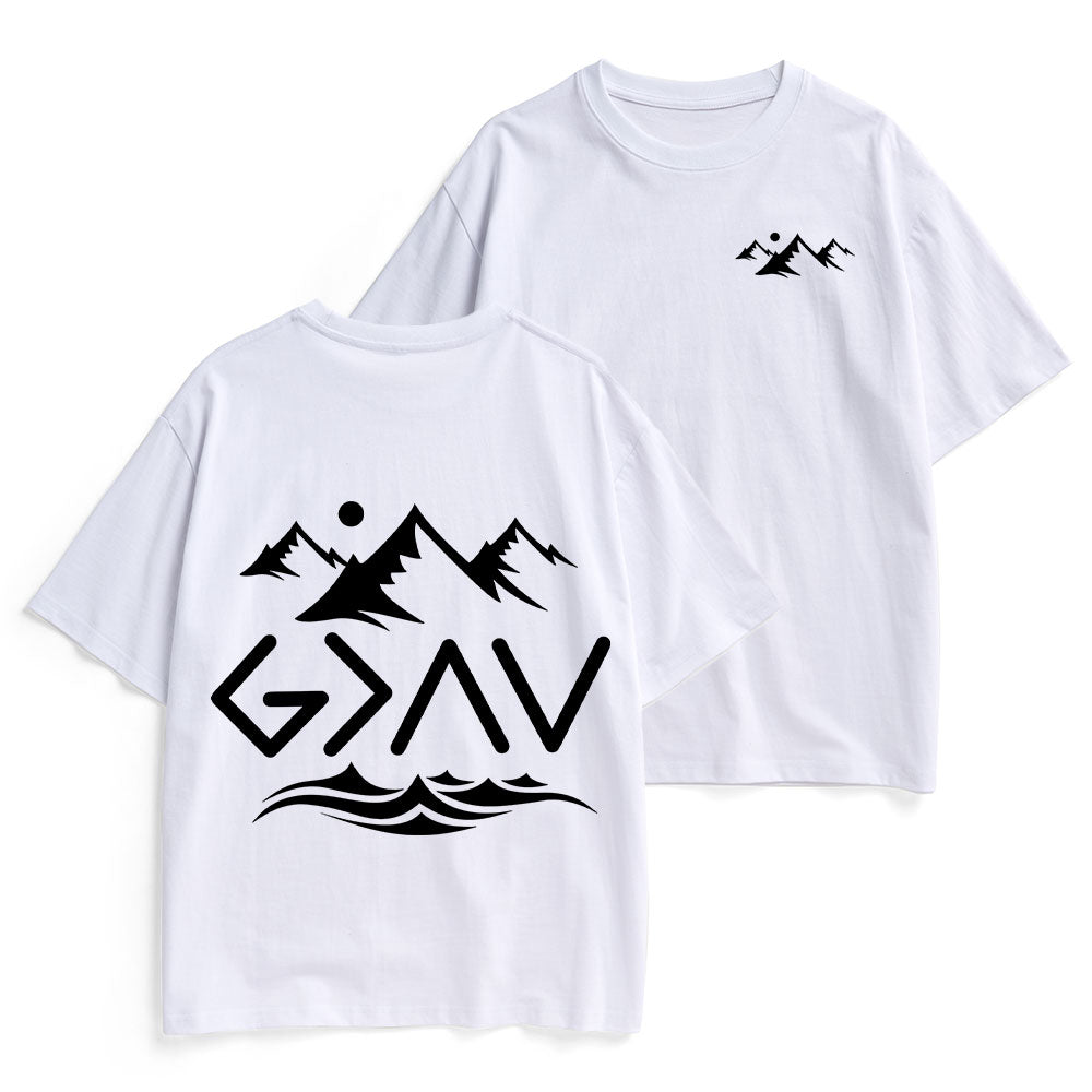 God Is Greater Than The Highs And The Lows Christian Heavy Cotton T-Shirt