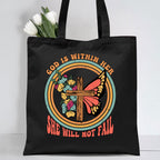 God Is Within Her She Will Not  Fail Christian Canvas Tote Bag