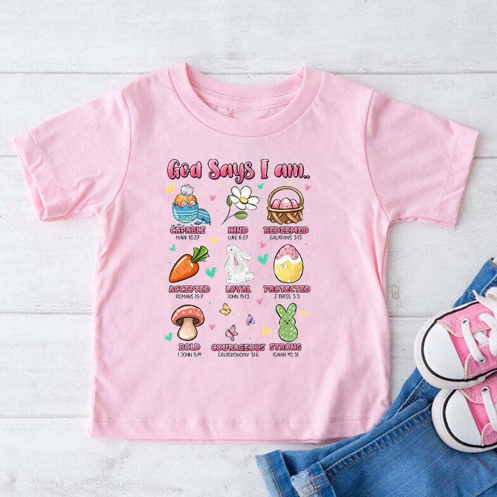 God Says I Am Christian Kids T-Shirt