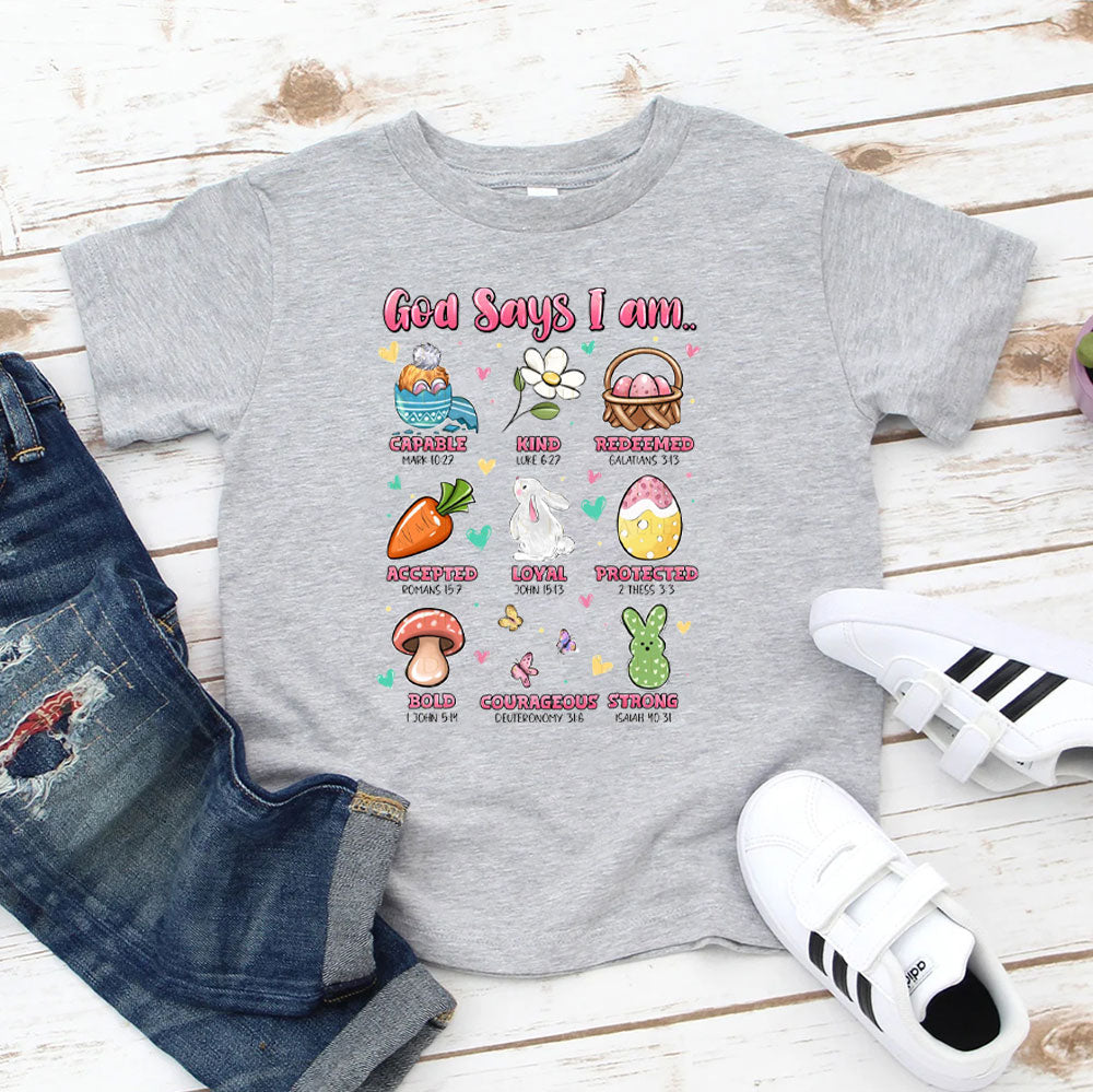 God Says I Am Christian Kids T-Shirt